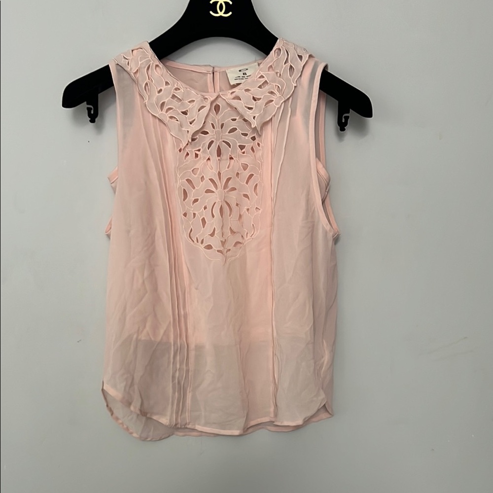 Pins & Needles Pink Sleeveless Blouse with Peter Pan Collar